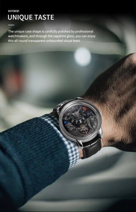 2025 PINDU Design Men Wristwatches Top Brand Luxury Robot Astronaut Space Series Watch Men Sapphire Luminous Waterproof Watches