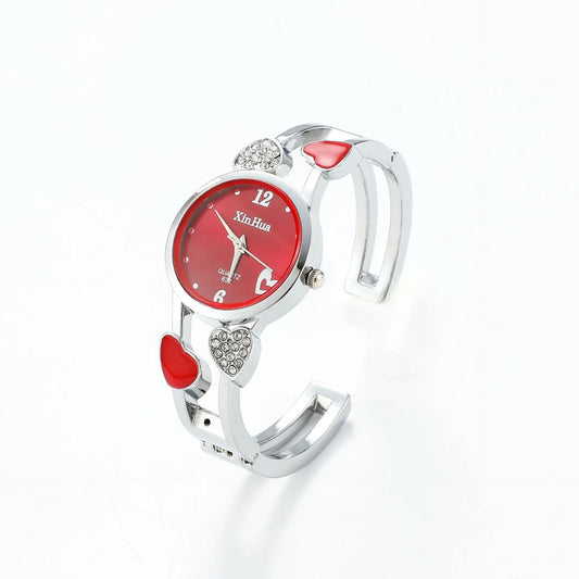 UTHAI Watch For Women Fashion Steel Band Light Luxury Bracelet Korean Version Love Girl Student Quartz Wristwatches Gift