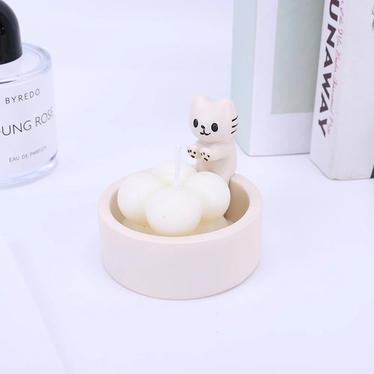 Cartoon Cat Candle Holder Cat Tea Light Candle Holder Cute Grilled Cat Aromatherapy Candle Holder Desktop Decorative Ornaments