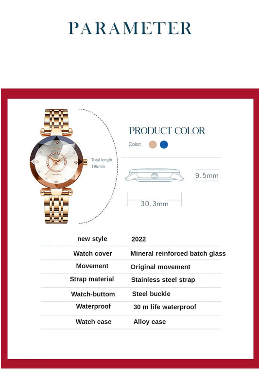 2023 Fashion Watch For Women Ladies Luxury Top Brand Quartz Watch Steel Strip Wristwatch Female Clock Relogio Feminino
