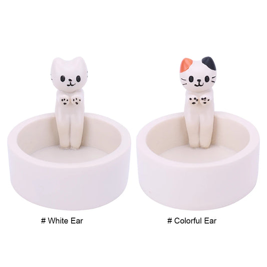 Cartoon Cat Candle Holder Cat Tea Light Candle Holder Cute Grilled Cat Aromatherapy Candle Holder Desktop Decorative Ornaments