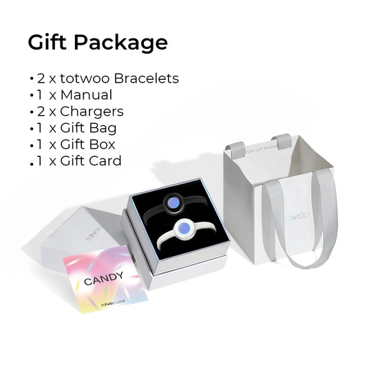 Totwoo Long Distance Touch Bracelets for Couples-Candy Series, Vibration & Light up for Love Couples Bracelets Relationship Gift