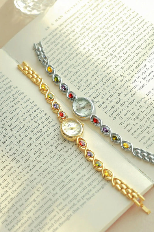 UTHAI Watch For Women Light Luxury Brand Retro Oval Rainbow Bracelet watches Waterproof Ladies Fashion Quartz Clock Wristwatches
