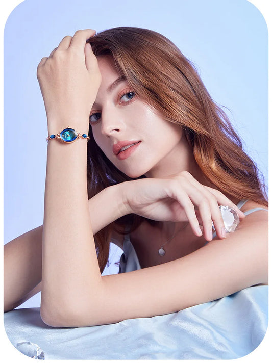 UTHAI L37 Women's Fashion Quartz Watch Brand Light Luxury Jewelry Set with Diamonds Waterproof Slim Bracelet Girl's Clock Gift