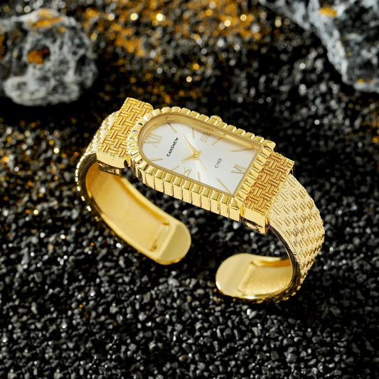 UTHAI W82 Women's Bracelet Watch Fashion Light Luxury Diamonds Small Square Quartz Watches Ladies Metal Wristwatch Jewelry