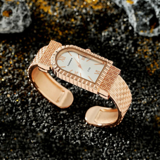 UTHAI W82 Women's Bracelet Watch Fashion Light Luxury Diamonds Small Square Quartz Watches Ladies Metal Wristwatch Jewelry