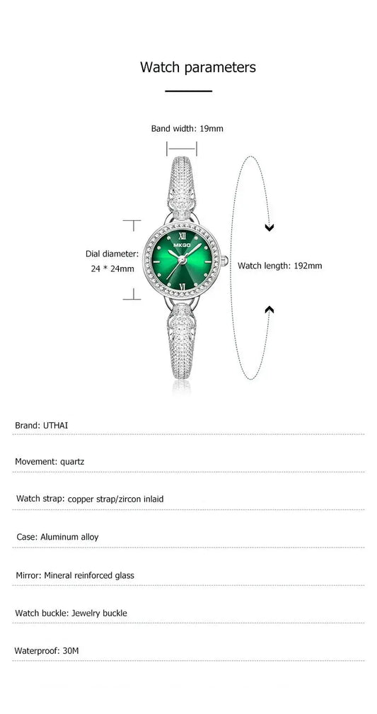 2025 Ladies Fashion Quartz Watch Waterproof Luxury Diamond Inlaid Charming Bracelet Jewelry Full of Sparkling Stones for Women