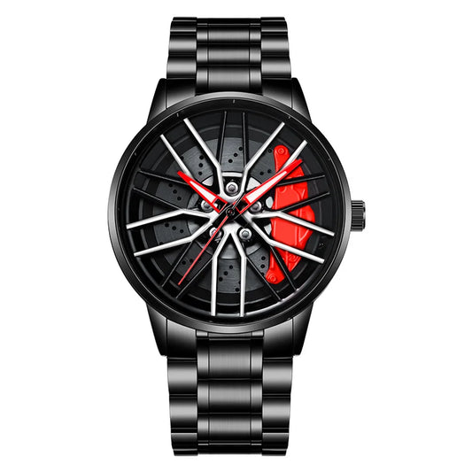 VA VA VOOM LT01 Cool Sports Car Wheel Elements Come Running Quartz Luminous Waterproof Steel Belt Watches for Man Reloj Hombre