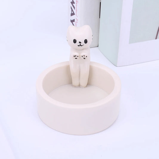 Cartoon Cat Candle Holder Cat Tea Light Candle Holder Cute Grilled Cat Aromatherapy Candle Holder Desktop Decorative Ornaments