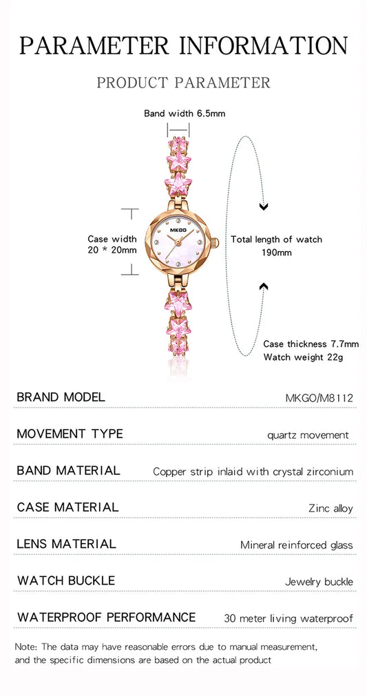 UTHAI W57 Fritillaria Fashion Light Luxury Crystal Watch Women's Exquisite Slim Bracelet Watches Waterproof Ladies Clock Gift