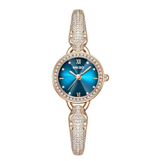 2025 Ladies Fashion Quartz Watch Waterproof Luxury Diamond Inlaid Charming Bracelet Jewelry Full of Sparkling Stones for Women