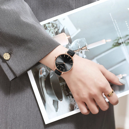 NIBOSI 2025 Watch Women Fashion Casual Leather Belt Watches Simple Ladies Round Dial Quartz Wristwatches Dress Relogio Feminino