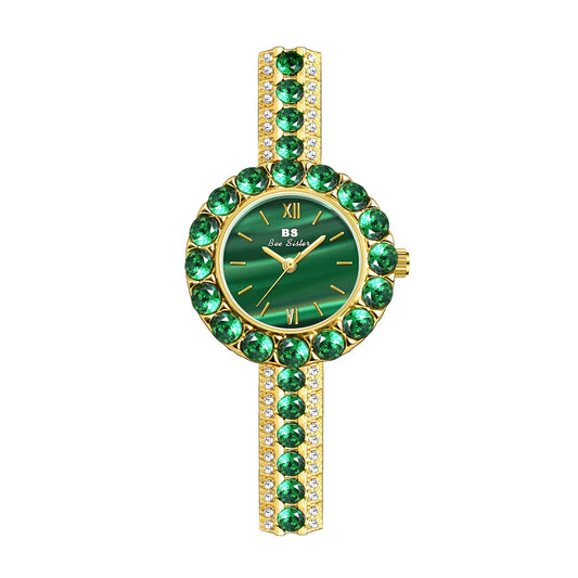 UTHAI New Women's Watch Waterproof Temperament Light Luxury Retro Female Malachite Bracelet Ladies Fashion Clock Watches Gift
