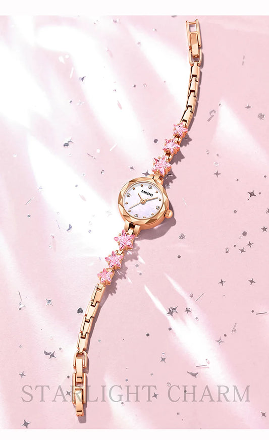 UTHAI W57 Fritillaria Fashion Light Luxury Crystal Watch Women's Exquisite Slim Bracelet Watches Waterproof Ladies Clock Gift