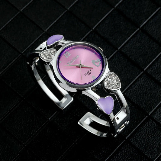 UTHAI Watch For Women Fashion Steel Band Light Luxury Bracelet Korean Version Love Girl Student Quartz Wristwatches Gift