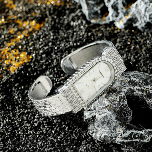 UTHAI W82 Women's Bracelet Watch Fashion Light Luxury Diamonds Small Square Quartz Watches Ladies Metal Wristwatch Jewelry