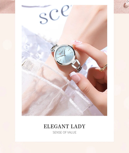 CURREN 9092 Women Quartz Watch Fashion Luxury Elegant Stainless Steel Strap Bracelet Wristwatch for Ladies Girl Female Clock
