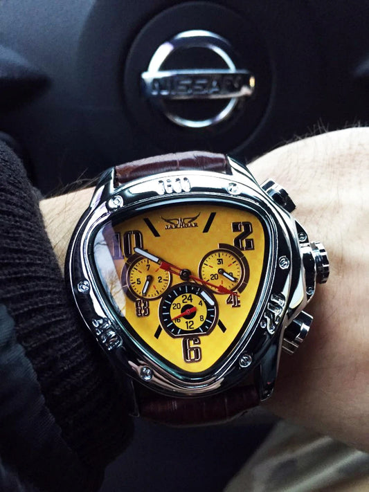 JARAGAR 951 Top Class Men's Mechanical Watches Design Leather Strap Three Needles Automatic Waterproof Mechanical Watch for Men