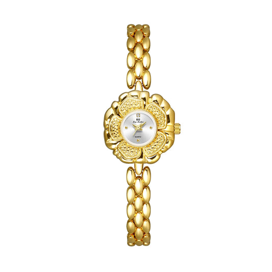 UTHAI Women's Watch Brand Light Luxury Medieval Gold Camellia Bracelet Wristwatch Waterproof Ladies Fashion Quartz Watches Gift