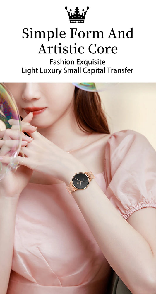 OLEVS Luxury Fashion Watch for Women Rose Gold Waterproof Quartz Ladies Wristwatch Original Simple Women's Watches Montre Femme