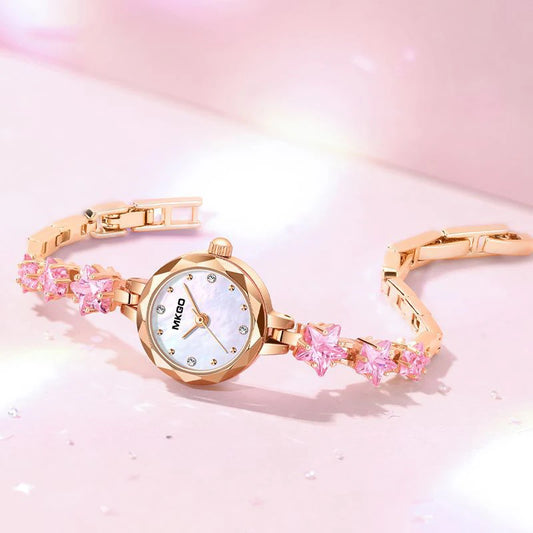UTHAI W57 Fritillaria Fashion Light Luxury Crystal Watch Women's Exquisite Slim Bracelet Watches Waterproof Ladies Clock Gift