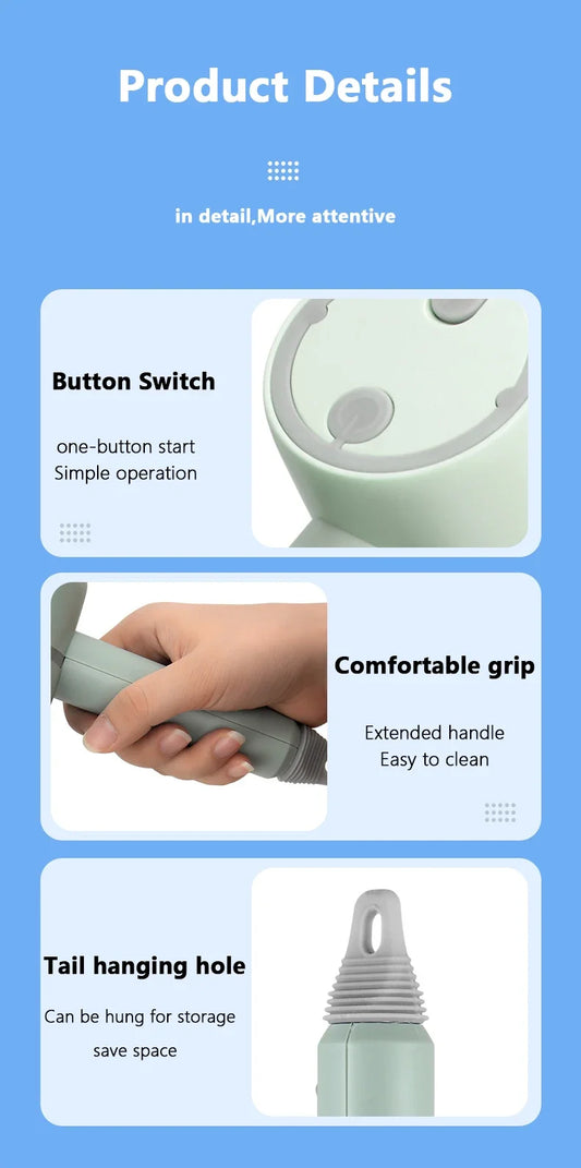 New Electric Cleaning Brush 3 Brush Heads Cleaner Multifunctional Cleaning Pots and Dishes For Kitchen Bathroom Bathtub Glass