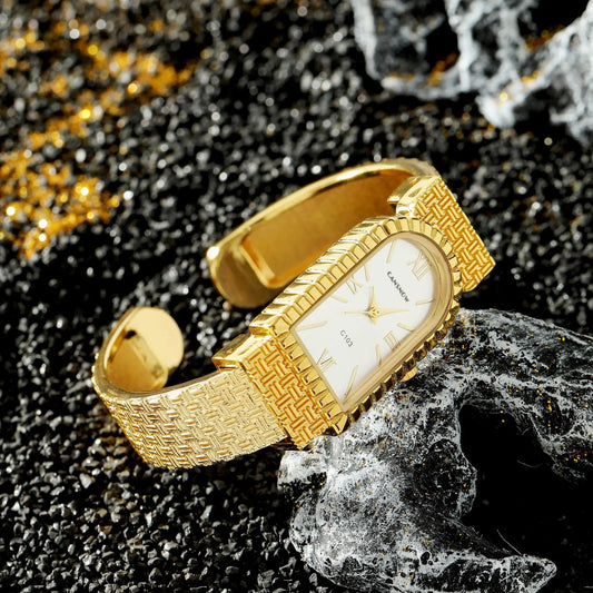 UTHAI W82 Women's Bracelet Watch Fashion Light Luxury Diamonds Small Square Quartz Watches Ladies Metal Wristwatch Jewelry