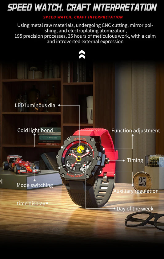 SMAEL Brand Waterproof Dropshipping Watch Alarm Clock 8092 Young Fashion Quartz Sport Wristwatches