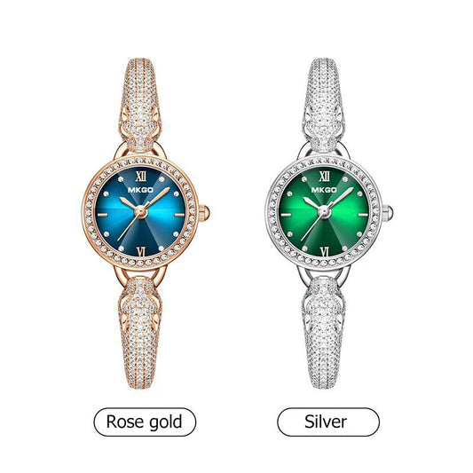 UTHAI L30 New Women's Fashion Quartz Watch Leopard Head Waterproof Bracelet Light Luxury Inlaid Shining Jewelry Full of Diamonds