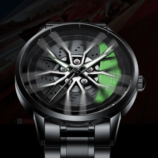 VA VA VOOM LT01 Cool Sports Car Wheel Elements Come Running Quartz Luminous Waterproof Steel Belt Watches for Man Reloj Hombre