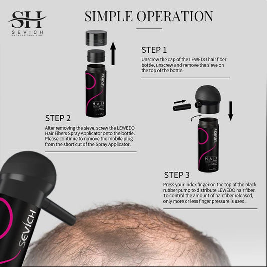 10 Colors Sevich Hair Fibers Keratin Fibers Applicator Hair Building Fibers Spray Hair Loss Instant Regrowth Thickening Powders