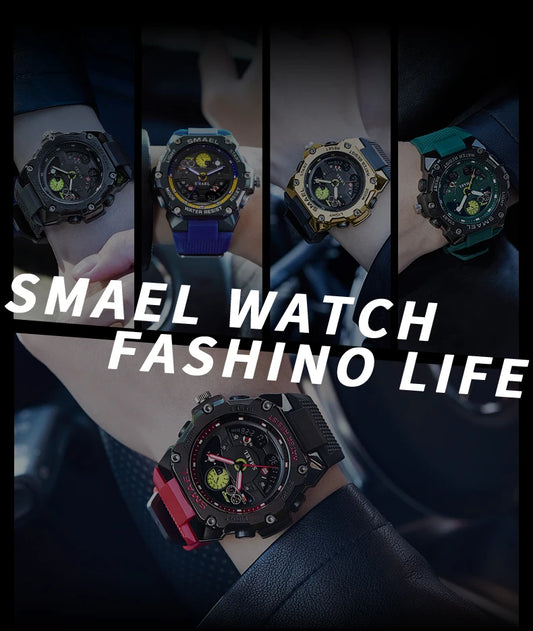 SMAEL Brand Waterproof Dropshipping Watch Alarm Clock 8092 Young Fashion Quartz Sport Wristwatches