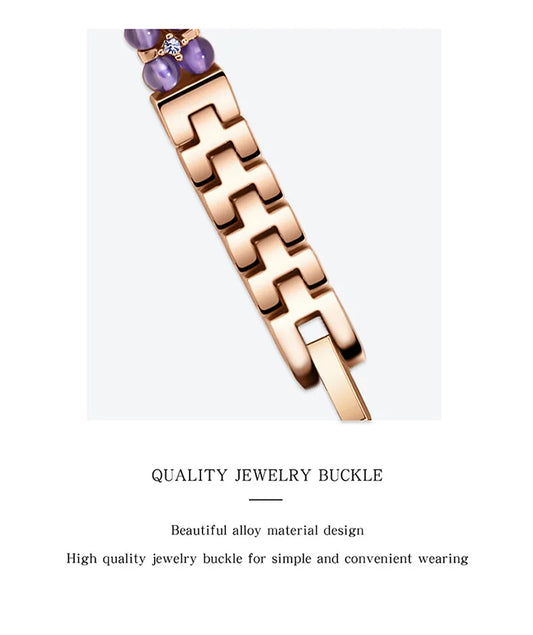 UTHAI W40 Watch For Women Pearl Fritillary Square Waterproof Fashion Luxury Amethyst Diamond inlaid Lady Bracelet Wristwatches