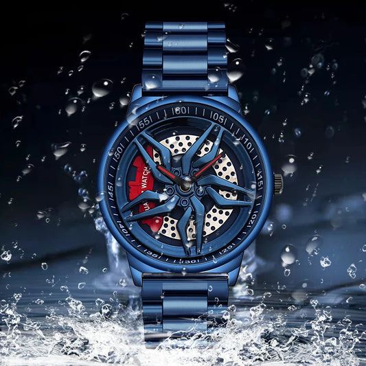 UTHAI L72 Watch For Men Cool Wheel Watch Luxury High Quality Male's Quartz Watches Hollow out 360 ° Rotary Dial Waterproof Clock