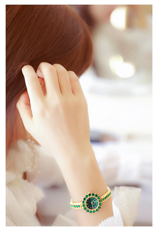 UTHAI New Women's Watch Waterproof Temperament Light Luxury Retro Female Malachite Bracelet Ladies Fashion Clock Watches Gift