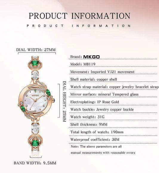 UTHAI W42 Watch For Women Brand Beimu Waterproof Advanced Light Luxury Jewelry Diamond Ladies Bracelet Watches Valentines Gift