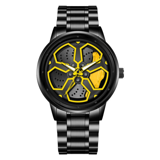 VA VA VOOM LT01 Cool Sports Car Wheel Elements Come Running Quartz Luminous Waterproof Steel Belt Watches for Man Reloj Hombre