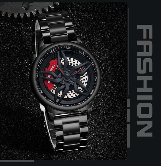 UTHAI L72 Watch For Men Cool Wheel Watch Luxury High Quality Male's Quartz Watches Hollow out 360 ° Rotary Dial Waterproof Clock