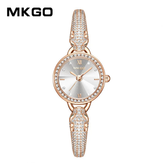 2025 Ladies Fashion Quartz Watch Waterproof Luxury Diamond Inlaid Charming Bracelet Jewelry Full of Sparkling Stones for Women
