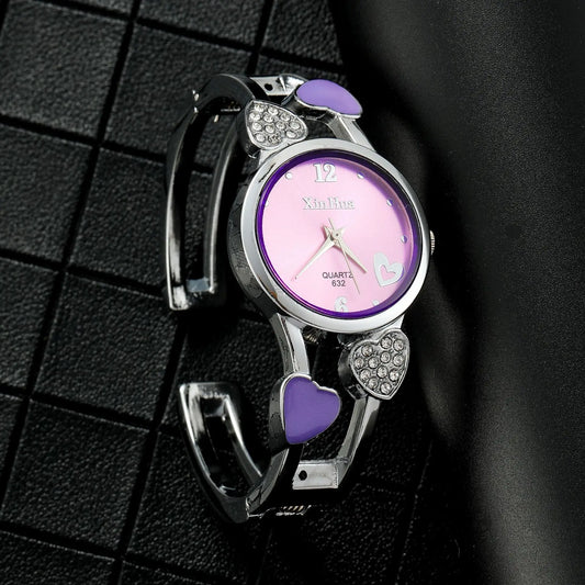 UTHAI Watch For Women Fashion Steel Band Light Luxury Bracelet Korean Version Love Girl Student Quartz Wristwatches Gift