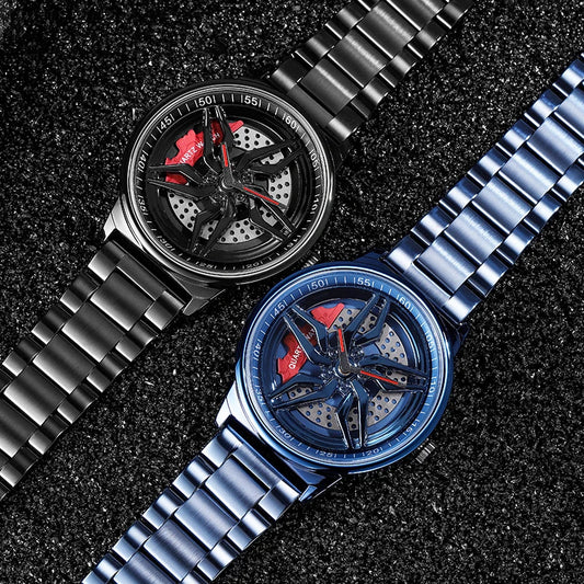 UTHAI L72 Watch For Men Cool Wheel Watch Luxury High Quality Male's Quartz Watches Hollow out 360 ° Rotary Dial Waterproof Clock
