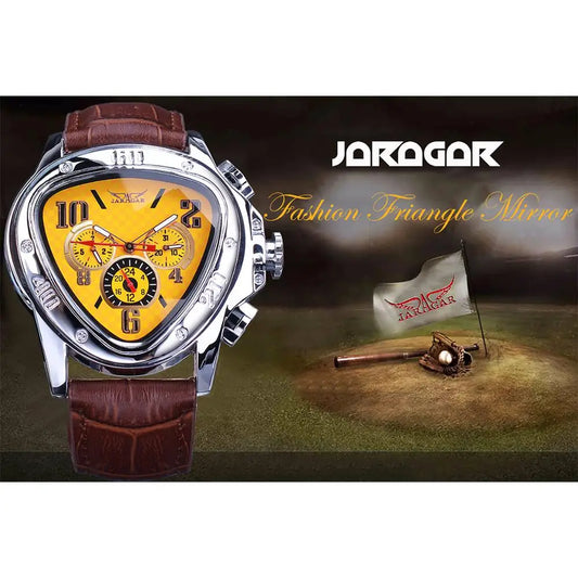 JARAGAR 951 Top Class Men's Mechanical Watches Design Leather Strap Three Needles Automatic Waterproof Mechanical Watch for Men