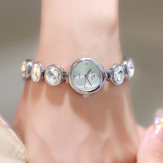 UTHAI Women's Watch Light Luxury Champagne Gold Purple Satellite Bracelet Waterproof LadiesFashion Quartz Clock Watches Gift