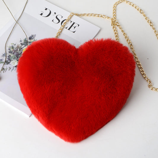 Plush love shoulder bag