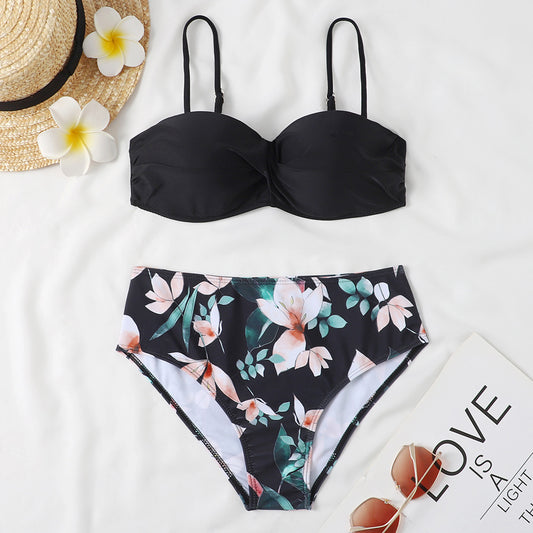 Gradient Surfing Split Bikini Swimsuit