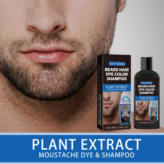 East Moon Beard Dye Shampoo For Men, Men Mustache & Beard Dye For Gray Hair To Black, Natural Beard Dye For Men 100ml
