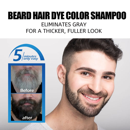 East Moon Beard Dye Shampoo For Men, Men Mustache & Beard Dye For Gray Hair To Black, Natural Beard Dye For Men 100ml