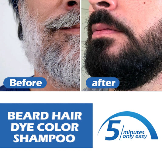 East Moon Beard Dye Shampoo For Men, Men Mustache & Beard Dye For Gray Hair To Black, Natural Beard Dye For Men 100ml