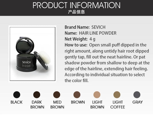 Sevich 8 color Hair Shadow Powder Repair Hair Shadow Hair line Modified Hair Concealer Natural Cover Instant Hair Fluffy Powder