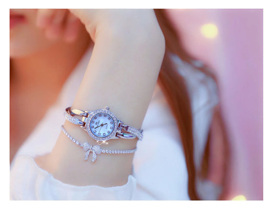 Women Watch Chain Light Luxury brand Butterfly Full Diamond Waterproof Student Female Fashion Quartz Bracelet Wristwatches Gift
